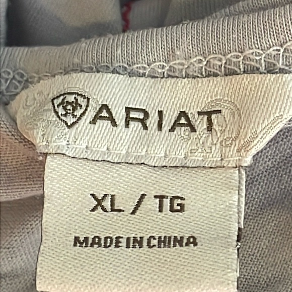 EUC ARIAT Women’s Distressed Tank-Top (COWBOY Take Me Away) Gray/Red Size XL - Picture 8 of 9